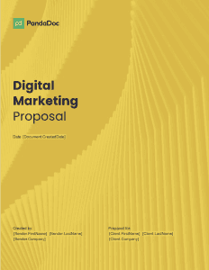 Digital Marketing Proposal template cover page in PandaDoc