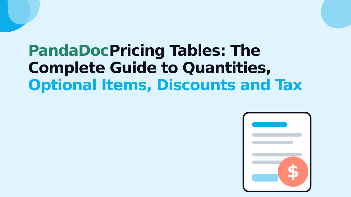 PandaDoc Pricing Tables: The Complete Guide to Quantities, Optional Items, Discounts and Tax