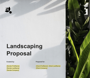 Landscaping Business Proposal Template Cover Page PandaDoc