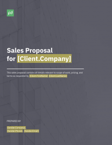 Sales Business Proposal Template Cover Page PandaDoc